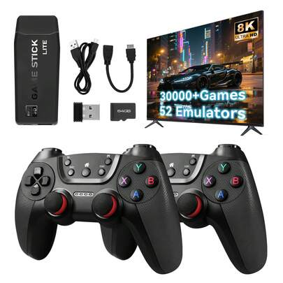 M22 Retro Gaming Console - With 30000+ Classic Games,Retro Game Stick With 8K Output,Plug And Play TV Game Console With Upgrade Dual Wireless Controllers Gift For Teen Or Partner (Black), Toys, Games, SD Card, Video Games, Christmas, Gaming Accessories, Technology, Handheld Game Console, Gamer, Men Gifts, Retro Game Console, Electronic, Consola De Videojuegos, Electronics, Handheld Game, Switch