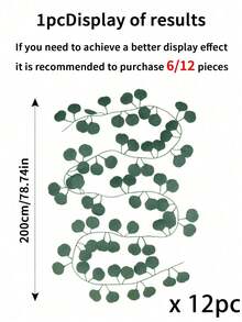 12pcs Eucalyptus Wreath, Artificial Green Plant Wreath, Fake Eucalyptus Leaf Garland, Suitable For Bedroom Wall Decor, Wedding Party Room Decoration, Can Be Used For Bedroom, Wall Decor, Birthday, Wedding, Wreath Decoration, Valentine's Day, Graduation Gift And Other Occasions. - Multicolor - View 14