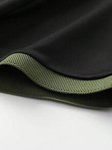 Camisa polo de manga corta con bloques de color casual y de uso diario para hombres, camisa casual y ligera para trabajo, regalo para novio, para golf, para uso diario, para verano, para tenis - Negro - Ver 5