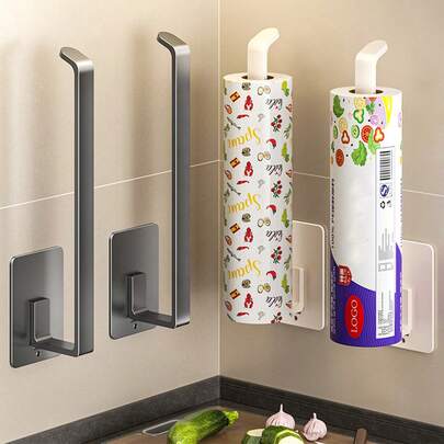 1 adet Duvara Monte Mutfak ve Banyo Kağıt Havlu Tutucu, Esnek Bulaşık Bezi Askısı, Streç Film Rafı, Çok Fonksiyonlu Banyo Kağıt Havlu Rafı, Delme Gerektirmeyen Minimalist Banyo Havlu Rafı, Esnek ve Kolay Kurulum, Karbon Çelik Malzeme