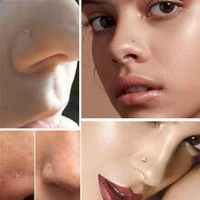 8 piezas de 20G Anillos de nariz transparentes | Retén de nariz de plástico bioflex con forma de S y CZ para uso diario y ocasiones de regalo - juego de pernos para la nariz - Ver 7