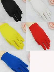 1 Pair 22cm Milk Silk Elastic Short Cycling Gloves, Suitable For Costume Play, Performance And Fashion Decoration Holiday Gloves - One Size - View 6