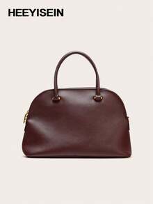 HEEYISEIN - Burgundy Half-Moon Handbag, Minimalist Elegant Shoulder/Crossbody Bag For Daily Use, Women's Bag, Women's Gift - Burgundy - View 4