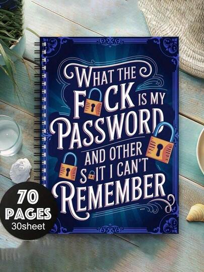 Fun Spiral Password Notebook Log Book 1 Piece For Internet And Computer Logins, Record Websites, Usernames, Passwords, Home Or Office Password Keeper, Office Log Book, Perfect Gift For Colleague  Perfect Gift For Birthdays, Holiday Gifts, And Parties. Suitable For Daily Wear And Holiday Celebrations, Suitable For All Seasons, And Is An Ideal Choice For Holiday Accessories.