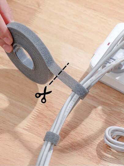 1pc Reusable Cable Ties, Size: 1m/3 Meters/5m, Suitable For Organizing Desktop Cables, Securing Power Cords, Bundling Computer Wires, Back To School Essential