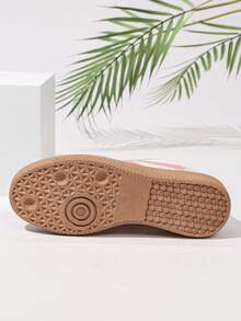 LUCKY STEP Women's Flat Fashion Sneakers, Retro Classic Lace-Up, Stylish Leather & Mesh, Tennis/Running/Walking Shoes - Pink - View 8