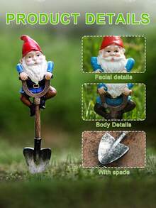 青蛙摆件花园雕像户外装饰青蛙带铲子植物装饰景观树脂雕塑礼品艺术配件动物摆件，适用于庭院草坪露台户外后院家居花盆 - 多款式 - 查看 5