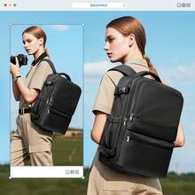 女士双肩包,手提双肩包,旅行双肩包,轻便大容量,适用于15.6英寸笔记本电脑,防水尼龙材质,短途商务旅行包,电脑背包,适合旅行、商务、工作、上学、户外、度假,男女学生皆宜的礼物 - 彩色 - 查看 4