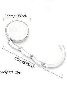 1Pc Portable Folding Alloy Purse Handbag Bag Hanger Hook Holder Table Hook - Round - View 9