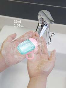 3pcs Set - Pink (30ml) Transparent Alcohol Spray Bottle, Pink Bow Hand Sanitizer Bottle, Travel Hanging Hook Keychain, Pink Flip Cap, With 3D Bow Design Hand Sanitizer/Perfume Bottle - Multicolor - View 2