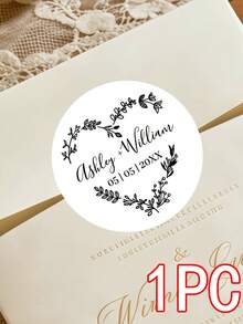 1/12/24/36/48/60 Pcs Customized Wedding Stickers, Round Personalized Couple Name And Date Decals, 6/5/4 Cm Wedding Gift Stickers, Wedding Invitation Seals And Gift Wrapping Labels, Romantic Anniversary And Valentine'S Day Stickers, Self-Adhesive Wedding Celebration Sticker - Regular Model - View 29