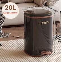 2pcs Set New Plastic Trash Can With Inner Liner - Lightweight, Luxury, Large Capacity Storage Box For Kitchen, Living Room, Bedroom, Bathroom, Office - Step Open Lid, Step Trash Can | Modern Garbage Bin | Smooth, Elegant, Bathroom Accessories, Room Decor - Multicolor - View 4