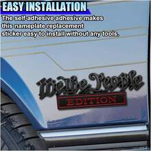 New 2PCS 3D Metal We People Edition Car Emblem Sticker \U2013 Self-Adhesive Raised Tailgate Emblem Car Fenders Badge  \U2013 Personalized Auto Body Embossed Drative  Stickers For Cars (Red/Black) - Red Black - View 3