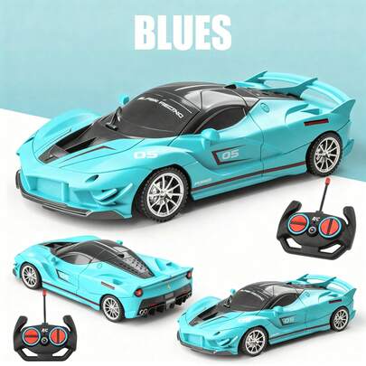 Stylish Macaron Blue Remote Control Supercar, Bold Aerodynamic Design, Must-Have Speed Toy Gift For Boys & Hobbyists,Small Rc Cars,Tiny Rc Car