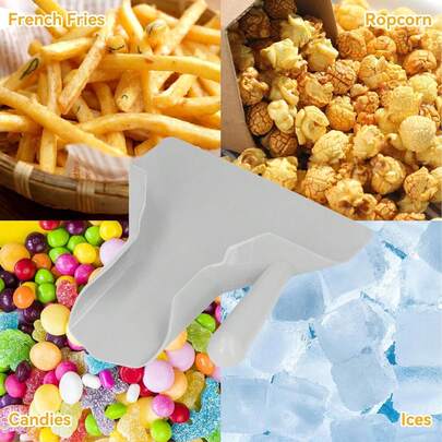 1pc Plastic French Fries & Popcorn Sharing Tray - Suitable For Nuts, Beans And Snacks, With Easy-Grip Handle, Ideal For Home And Restaurant Use