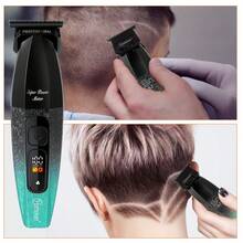 Hatteker 1个带液晶显示屏的智能电动理发器，家用渐变理发器，男士适用 - 彩色 - 查看 10