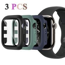 [3 Packs] Case Compatible With Apple Watch Case Series SE Ultra 11/10/9/8/7/6/5/4/3/2/1 38MM 42mm 46mm 45mm 44mm 40mm 41mm 49MM With Tempered Glass Screen Protector,Hard PC Protective Bumper And Ultra-Thin Face Cover Compatible With Iwatch Series SE Ultra 11/10/9/8/7/6/5/4/3/2/1 - Black/Green/Midnight Blue - View 8