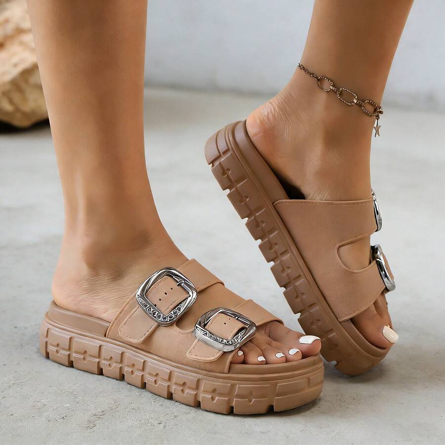 2026 New Women's Plus Size Wide-Wall Sandals: These Women's Sandals Feature A Thick Sole For Added Height, Are Versatile, And Durable. Waterproof And Slip-Resistant, They Are Perfect For Dormitories And Homes. Plus-Size Women's Shoes Are Essential Slippers For The Home, Comfortable And Versatile Sports Sandals, And Rain Boots For Rainy Days. - 橘色 - 查看 1