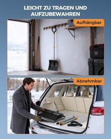 Large Snow Shovel 1400 Mm, Snow Pusher 470 Mm Wide With Thickened Aluminum Tube Shaft, D-Shaped Handle And Removable Three-Piece Long Handle, Suitable For Cars, Walkways, Patios - A - View 5