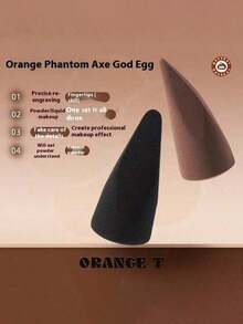 Makeup Sponge Blender, Multi-Shaped Non-Latex Angled Cut Water Drop Makeup Sponge Tools, Round Cylinder Packaging, Black Water Drop Cut Stamp Triple Face Makeup Sponge - Multicolor - View 3