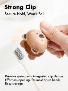 1/2/3支装蘑菇形牙刷架，旅行牙刷盖，“幸运”图案设计，加厚ABS材质，握感舒适，多种颜色可选，适合日常使用、旅行、出差、酒店、居家及开学季。 - 彩色 - 查看 3