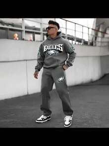 Philadel-Phia Eag-Les 3D Printed Pullover Fleece-Lined Hoodie And Sweatpant 2pcs Tracksuits Football Game Day - Nhiều màu - Xem 4