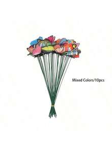5/10/30/50 piezas Decoraciones de mariposa, estacas de mariposa oscilantes DIY creativas de PVC resistente al agua, estacas de jardín de mariposas simuladas, con varillas de resorte adecuadas para interiores/exteriores, decoración de Navidad en el patio - Multicolor - Ver 15