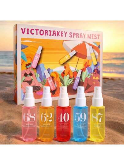 1/4/5支装 40毫升热带海滩香氛空气清新剂礼盒套装，持久留香，便携式家居香氛，卧室/衣橱/浴室必备，夏季旅行必备，情人节/母亲节、婚礼和毕业季的完美之选