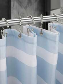 12pcs Anti-Rust Metal Double Glide Shower Curtain Hooks, Suitable For Bathroom Shower Rod Curtain - A - View 2