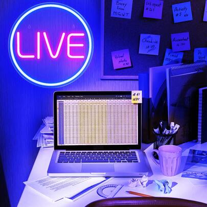 1Pc[Battery LED Neon Sign Light] Planet Neon Sign Light, LED Neon Sign Neon Wall Sign, Lighting Wall Decor With Battery And USB Powered, Bedroom Decor, Party Decor, Wedding Decor, Girls Boys Room Decor, Bar Decor, Pink And Warm White