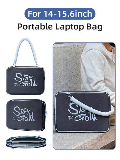 DANYCASE 笔记本电脑手提包，适用于 Macbook Pro 和 HP 13.3/14/15/15.6 英寸笔记本电脑，便携式单肩斜挎包