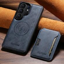 SUTENI 钱包式磁吸无线充电奢华仿皮手机壳，带卡槽和支架，适用于三星 Galaxy S26 Ultra S25 S24 S23 S22，男女通用，送给亲朋好友和长辈的节日礼物 - 彩色 - 查看 5