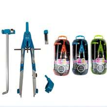 Compás de metal profesional de alta precisión, juego de compás de precisión, con varilla extensible y regla de dibujo profesional. Ideal para estudiantes y usos industriales, kit de dibujo. - D - Ver 1