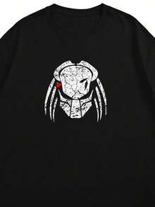 Camiseta hombre cuello redondo y manga corta.  Para hombres y mujeres, para parejas, para parejas, camiseta de manga corta con estampado de moda, camiseta de media manga, cómoda y transpirable - Negro - Ver 4