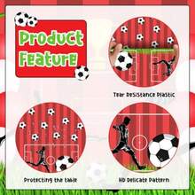 Funmemoir 3 Pack Football Tablecloth Red Football Party Decorations Table Cloth Disposable Football Rectangle Table Cover 51x108 Inch For Football Events Football Theme Birthday Decorations - 3pcs - View 5