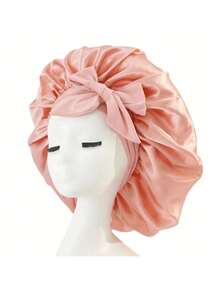 1pc Ribbon Round Hat With Bow, Wide Brim, Hair Care Hat, Headscarf, Sleeping Cap - 基本型 - 查看 7