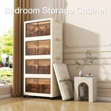 LugoBox 5-Pack Stackable Storage Bins With Rolling Drawers - Space-Saving, Foldable Design For Easy Closet & Book Organization, Open Front Access, Can Store Clothes, Home Office Outdoor Foldable Container - 5 lớp - Xem 2
