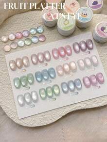 NAI SHI 指甲油，12毫升，2025新款情人节礼物，春/夏/秋/冬新款冰岛极光星空珍珠黄、蓝、绿、紫玻璃珠猫眼凝胶指甲油 - 彩色 - 查看 36