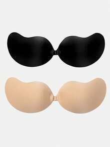 Sujetador adhesivo de silicona invisible para mujeres - 1/2 piezas de talla grande con cierre frontal, push-up, adhesivo, sin tirantes y sin espalda, reutilizable - Multicolor - Ver 13