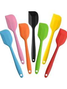 6pcs/3pcs/1pc Silicone Spatula Set, Heat Resistant Cake Cream Scraper Baking Tools, Small Mixing Spoon, Wok Spatula, Non-Stick Cookware, Kitchen Gadgets - Multicolor - View 1