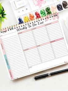 Trees Weekly Planner Notepad, Strong Backing Weekly Planning Notebook With Daily Sections, To-Do List, Habit Tracker & Productivity, Office Desk Accessories - A4 - View 1