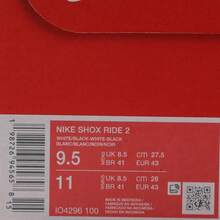 Men's Nike Shox Ride 2 Casual Sports Shoes, Low-Top IO4296-100 - Black and White - View 6