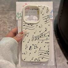 Phone Case: Musical Note Pattern TPU Case For IPhone 16 Pro Max/16/15/14/13P/12/11, Durable Shockproof Protective Cover - Simple Design Gift Idea,Suitable For IPhone17 Air - trắng - Xem 9