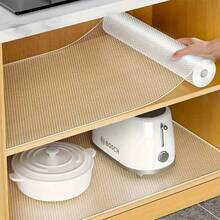 1roll 11.8*39Inch Shelf Liner, Drawer Liner, Cabinet Liner. Translucent EVA Material Waterproof, Moisture-Proof, Mildew-Proof, Oil-Proof, Anon-Slip. Thickened Wear-Resistant Durable, Washable And Reusable,Can Be Cut To The Required Size,Suitable For Shelf Liners, Kitchen Cabinet Liner, Shelves, Refrigerators, Drawers, Shoe Cabinet Liners Non-Adhesive - Nhiều màu - Xem 2