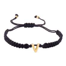 1 chiếc vòng tay đôi bằng thép không gỉ màu đen dệt thủ công, có thể tùy chỉnh 26 chữ cái, hình trái tim màu bạc, dành cho cặp đôi. - B2925 - Xem 32