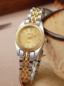 1 件简约时尚石英表，适合各种场合，/ 年末促销 / 生日礼物 / 节日礼物 - 金色 - 查看 2