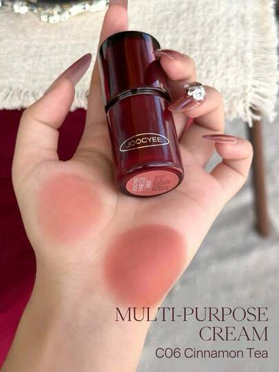 JOOCYEE Crema multiusos Tipsy Night: tinte mate para labios y mejillas, sombra de ojos, maquillaje facial todo en uno, resistente a las manchas, no reseca, color nude.