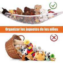 Red para peluches, hamaca de almacenamiento de juguetes, organizador de juguetes para niños para guardería y sala de juegos, decoración de recámara para niños, 2 unidades.,40965527 - Multicolor - Ver 6