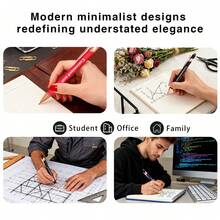 40pcs Customizable Red Ballpoint Pens (20pcs Pens + 20pcs Pen Pouches) | Engraved Name And Company Website | School And Office Supplies | Back To School Gift | Valentine's Day Gift | New Year Gift - 20 Pens + 20 Pencil Cases - View 5