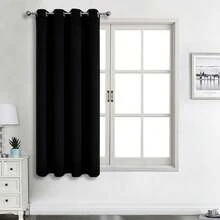 1pc Solid Color Polyester Blackout Curtain Panel, Darkens Room, Heat Insulation, Suitable For Living Room, Bedroom, Decoration - Dark - View 21